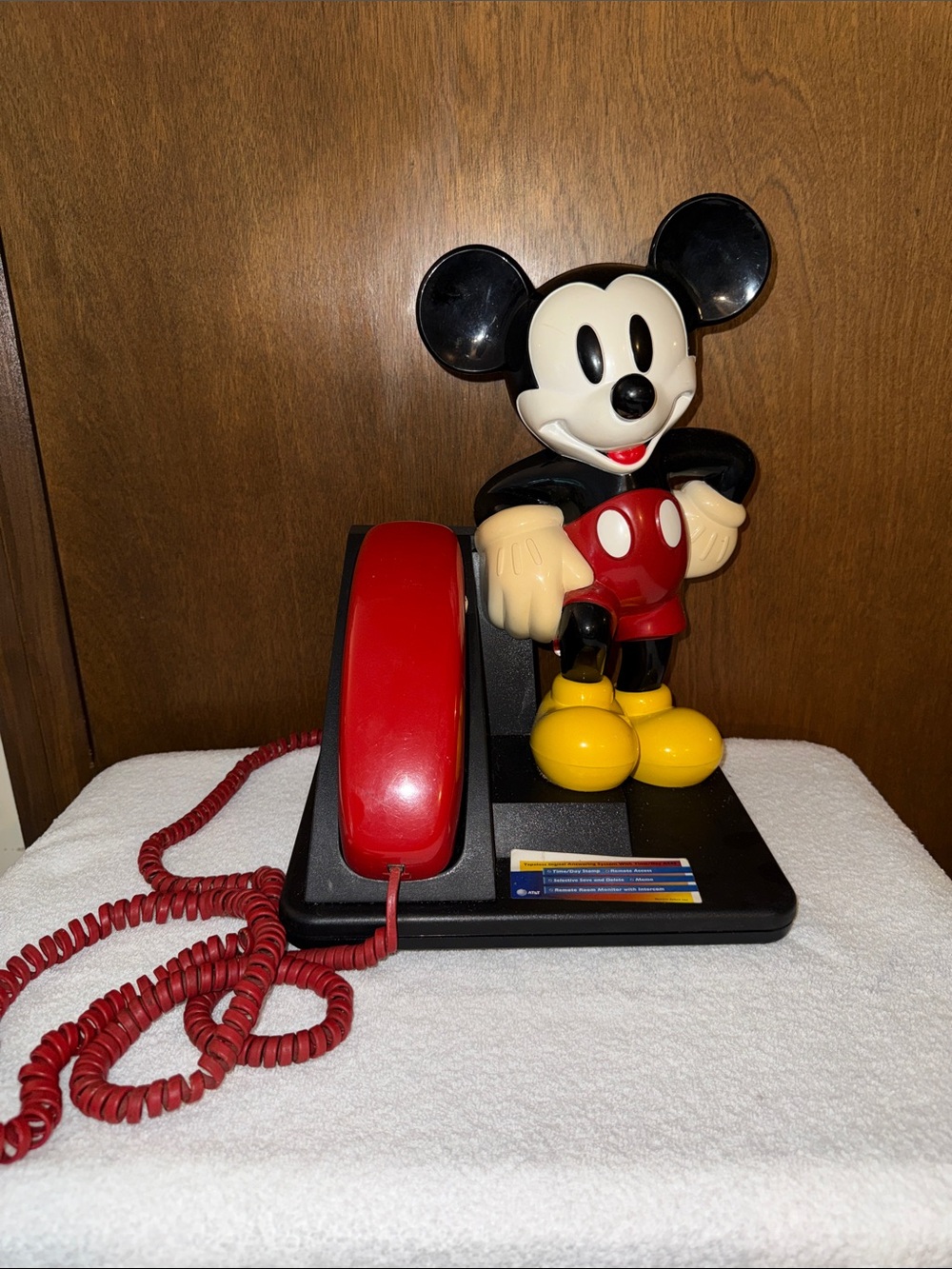Disney Mickey Mouse Red, Black & Yellow Retro Phone Figurine